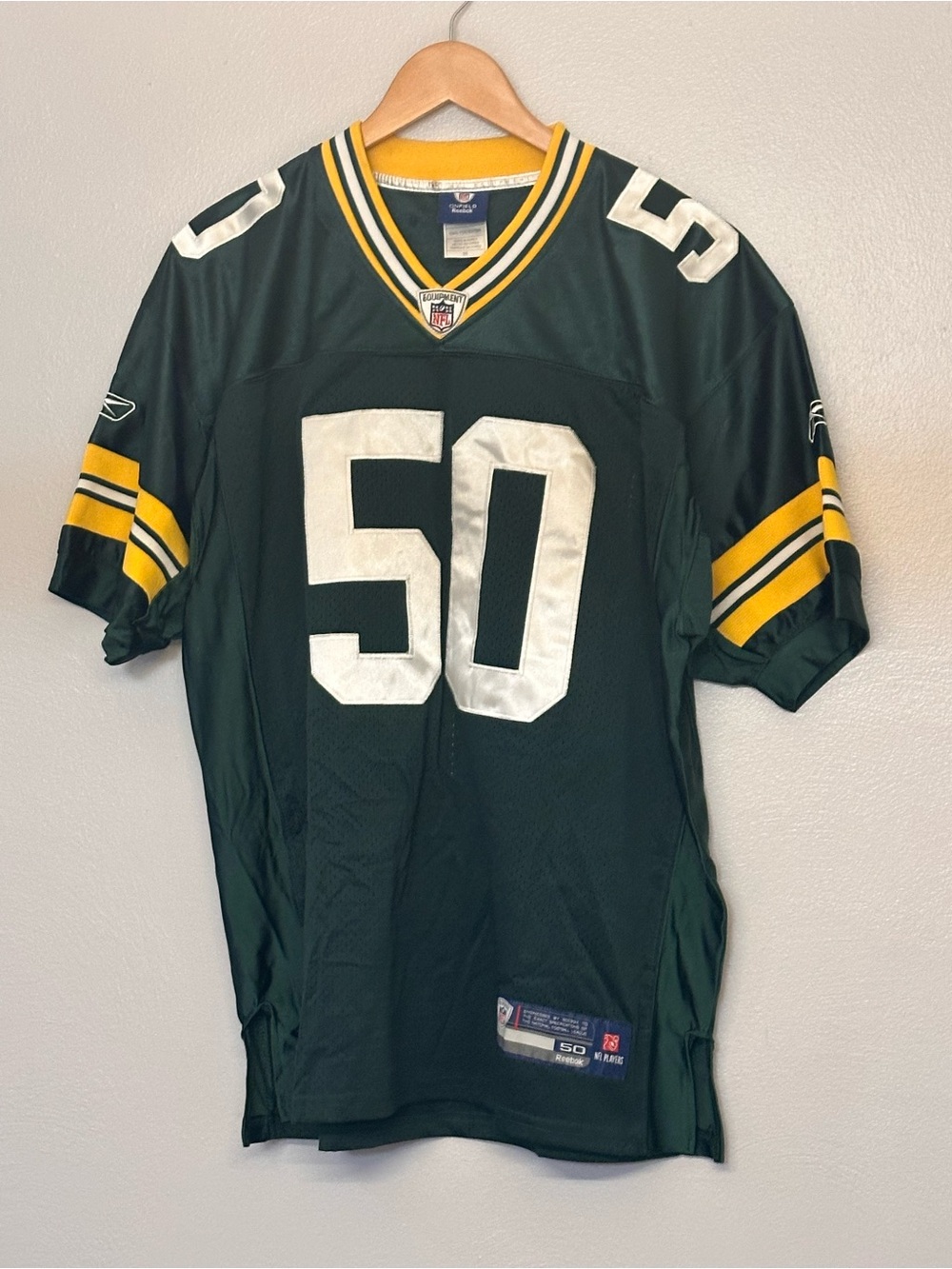 Reebok Green Bay Hawk #50 Football Jersey